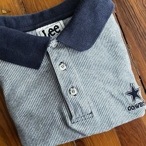 Vintage‎ 2000 Lee Sport Dallas Cowboys Waffle Knit Polo Shirt 2XL Blue NFL F00